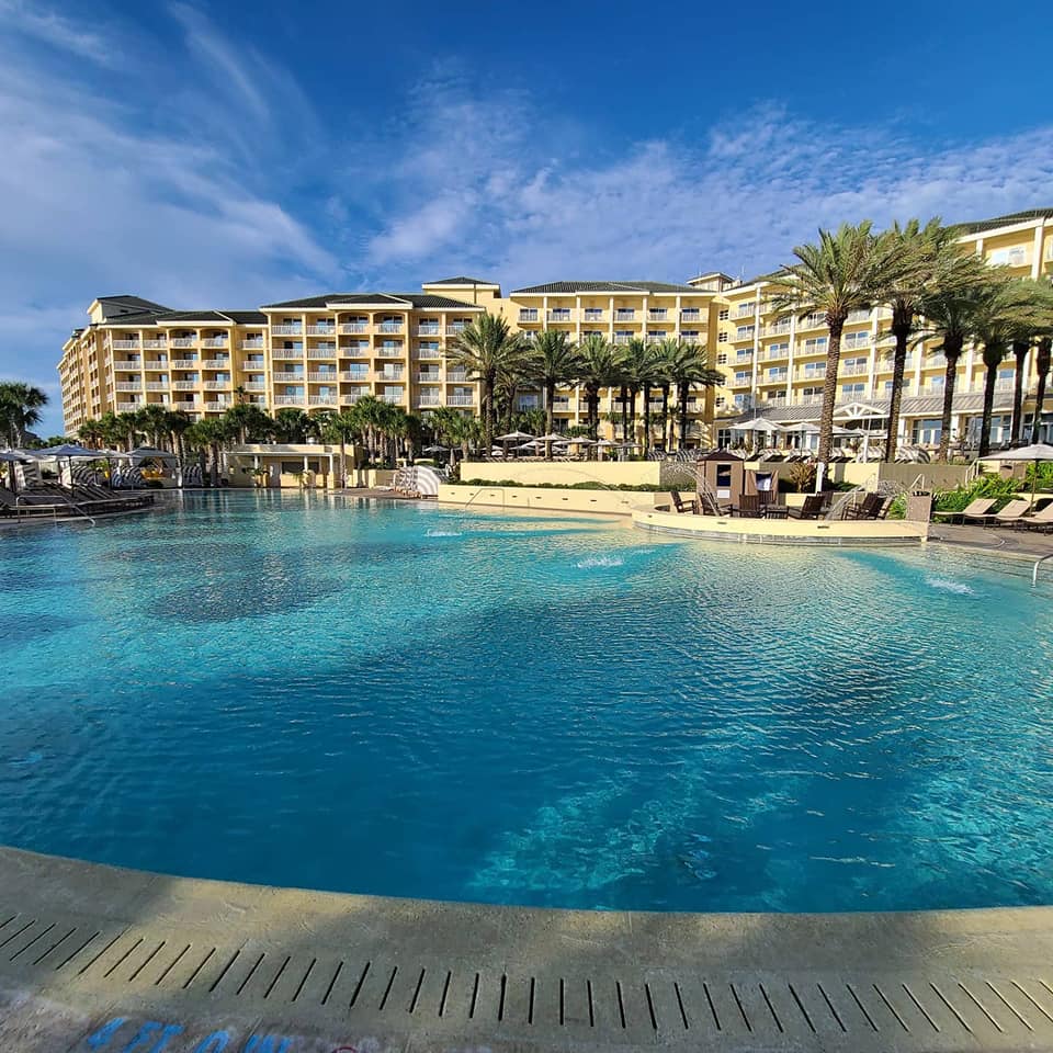 Luxury commercial pool at resort